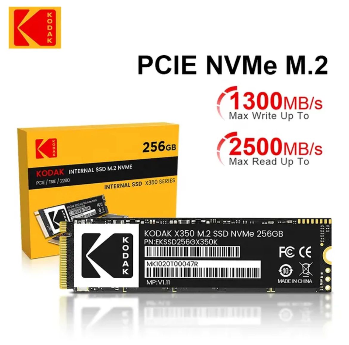 Kodak SSD NVME M2 256GB Drive Solid Hard 2280 M.2 PCIe 3.0 Disk Internal Solid State For Laptop Tablets Desktop