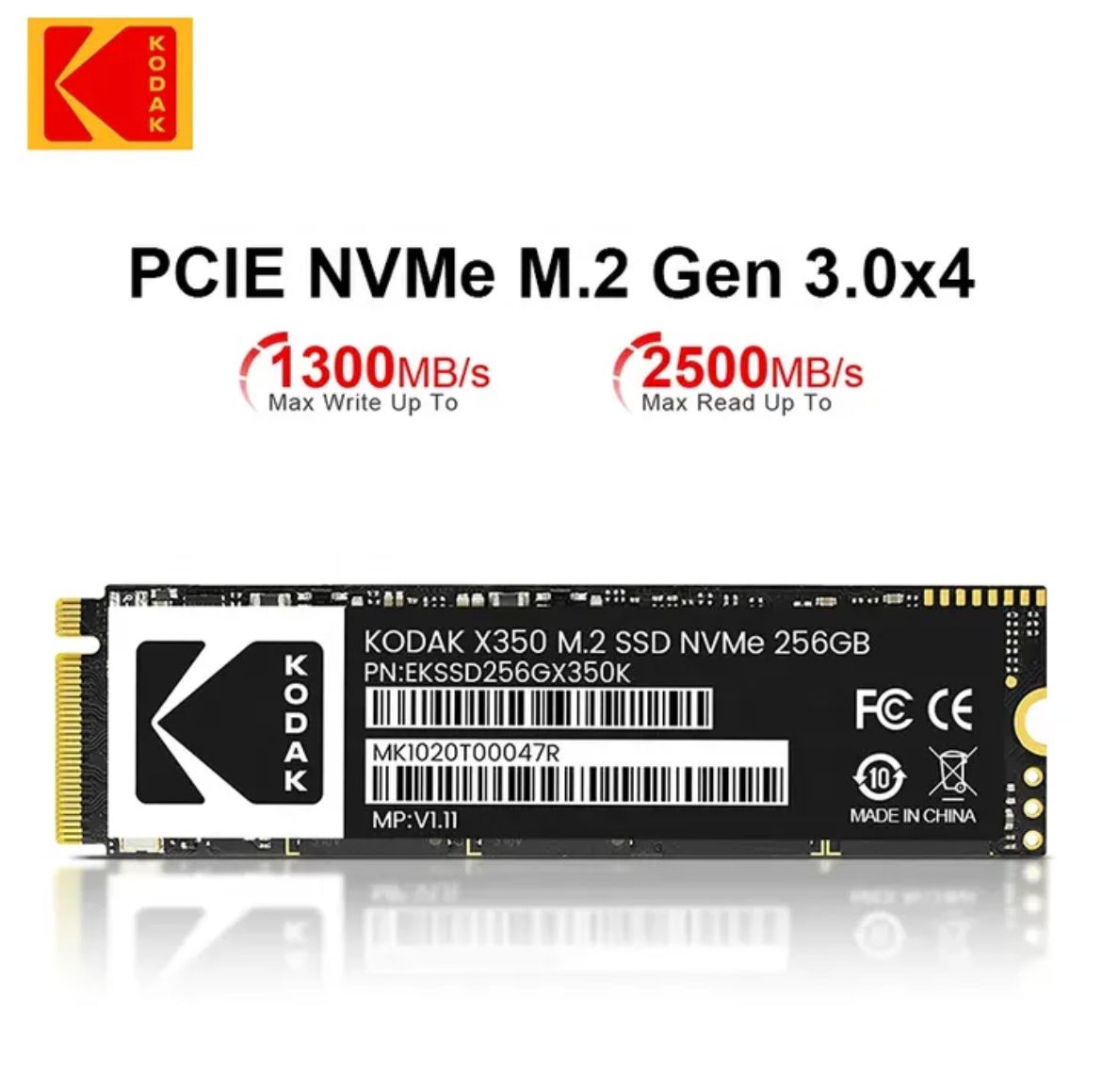 Kodak SSD NVME M2 256GB Drive Solid Hard 2280 M.2 PCIe 3.0 Disk Internal Solid State For Laptop Tablets Desktop